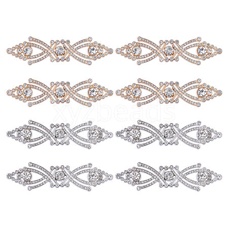 8 Pairs 2 Colors Alloy Plastic Interlocking Clasps FIND-CA0010-90A-1