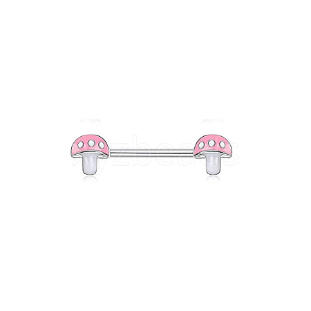 316L Surgical Stainless Steel Pink Enamel Nipple Rings WG189E0-04-1