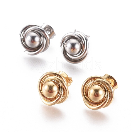 304 Stainless Steel Stud Earrings EJEW-I235-06-1