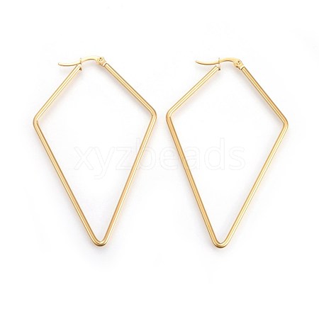 201 Stainless Steel Angular Hoop Earrings EJEW-A053-08G-1