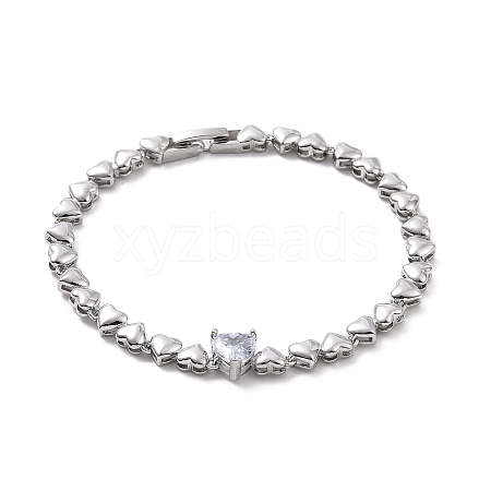 Micro Pave Cubic Zirconia Link Bracelets BJEW-F438-01P-1