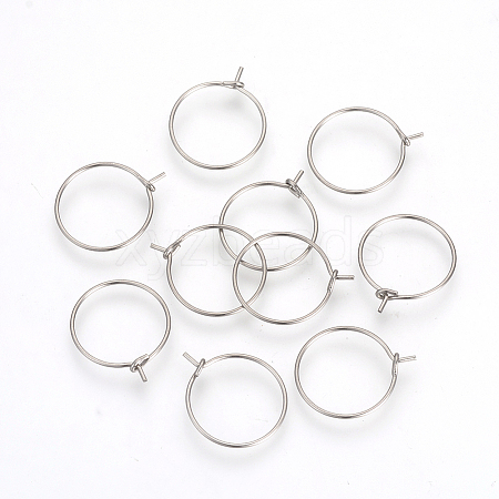 Non-Tarnish 304 Stainless Steel Hoop Earrings X-STAS-R071-41-1