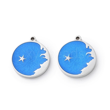 304 Stainless Steel Enamel Charms STAS-M102-22P-05-1