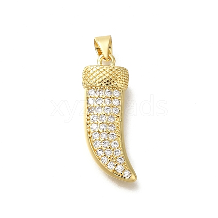 Rack Plating Brass Micro Pave Cubic Zirconia Pendants KK-Z086-64G-03-1