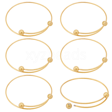 6Pcs Adjustable 304 Stainless Steel Wire Cuff Bangle Making MAK-BBC0001-24B-G-1