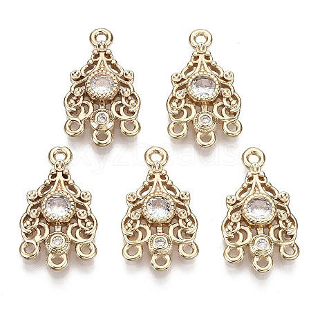 Brass Micro Pave Cubic Zirconia Chandelier Component Links X-KK-R111-030-1