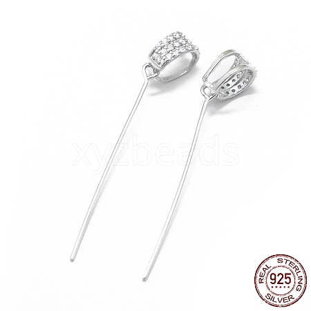 Anti-Tarnish Rhodium Plated 925 Sterling Silver Pinch Bails STER-L055-18P-1