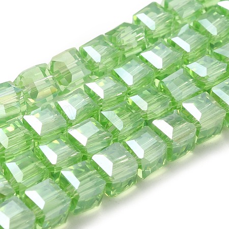 Electroplate Glass Beads Strands EGLA-D018-6x6mm-33-1