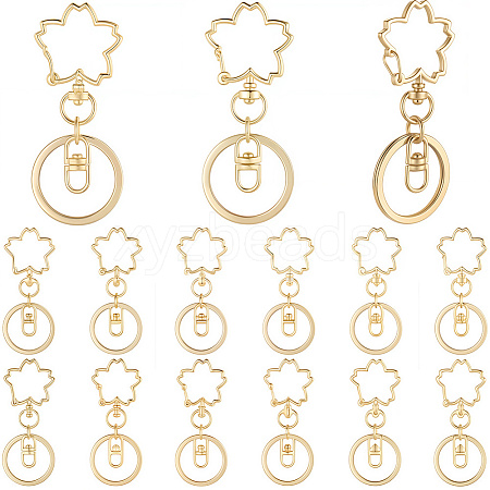 18Pcs Alloy Keychain Clasps KEYC-SC0001-72G-1