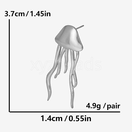 304 Stainless Steel Jellyfish Stud Earrings JQ4504-1-1