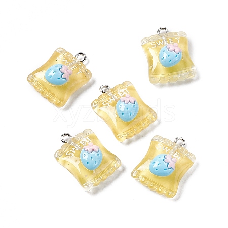 Transparent Resin Pendants RESI-M030-01A-1