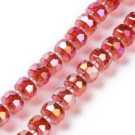 Transparent Electroplate Glass Beads Strands GLAA-E036-01D-1