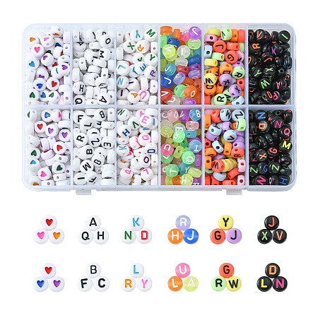 900Pcc 6 Styles Opaque Acrylic Beads MACR-YW0002-49-1