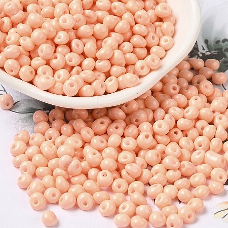 6/0 Opaque Baking Paint Glass Seed Beads SEED-M012-02A-18-1