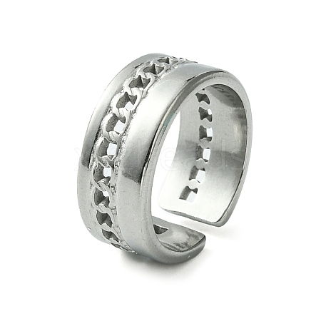 Non-Tarnish 304 Stainless Steel Open Cuff Ring RJEW-L110-006P-1