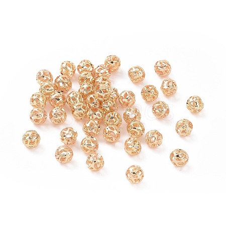 Brass Hollow Beads KK-E046-04B-G-1