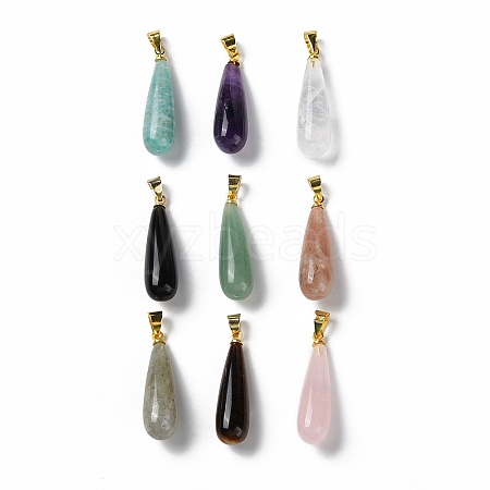 Natural Mixed StoneTeardrop Pendants G-Q005-03G-1