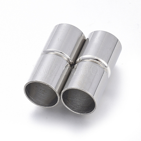 304 Stainless Steel Magnetic Clasps with Glue-in Ends STAS-D242-07P-1