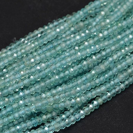 Faceted Rondelle Natural Apatite Bead Strands G-F289-46-1