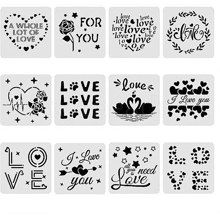 Large Plastic Reusable Drawing Painting Stencils Templates Sets DIY-WH0172-092-1