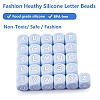 20Pcs Blue Cube Letter Silicone Beads 12x12x12mm Square Dice Alphabet Beads with 2mm Hole Spacer Loose Letter Beads for Bracelet Necklace Jewelry Making JX434M-4