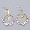 Dangle Stud Earrings EJEW-JE04065-01-1