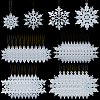 36Pcs Snowflake Plastic Pendant Decorations DIY-CP0013-33A-7