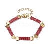 Braided Waxed Polyester Rectangle Link Chain Bracelets BJEW-JB10000-04-1