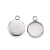 Tarnish Resistant 304 Stainless Steel Pendant Cabochon Settings STAS-G127-13-8mm-P-1