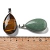 Teardrop Gemstone Pendants G-P563-01P-2