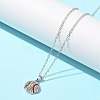 Zinc Alloy Crystal Rhinestone Sport Ball Pendant Cable Chain Necklaces NJEW-U024-01P-02-3