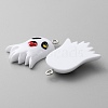 Opaque Resin Pendants RESI-WH0001-04E-2