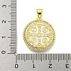 Rack Plating Brass Micro Pave Cubic Zirconia Pendants KK-B091-22G-04-3