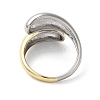 Brass Teardrop Open Cuff Rings for Women RJEW-B062-10GP-3