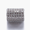 Brass Micro Pave Cubic Zirconia Beads ZIRC-A008-17-2