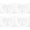 Heart with Paw Print Glass Hotfix Rhinestone FIND-WH0420-127-1