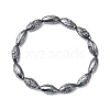 Synthetic Non-magnetic Hematite Rice Beaded Stretch Bracelet for Women BJEW-F448-01-1