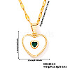 Chic Heart-shaped Brass Clear Cubic Zirconia Pendant Dapped Chain Necklace for Women UE8896-3-1