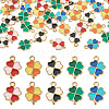 50Pcs 5 Colors Alloy Enamel Pendants ENAM-TA0003-81-1