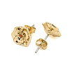 Brass Micro Pave Cubic Zirconia Ear Studs EJEW-P283-01G-01-2