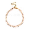Enamel Ear of Wheat Link Chains Bracelet BJEW-P271-02G-03-1