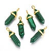 Synthetic Malachite Double Terminated Pointed Pendants G-G902-C10-1