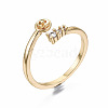 Brass Micro Pave Clear Cubic Zirconia Peg Bails Cuff Finger Ring Settings X-KK-T056-117G-NF-4