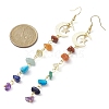 Chakra Theme Natural & Synthetic Mixed Gemstone Chips Beaded Tassel Earrings EJEW-JE05453-3