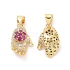 Brass Micro Pave Cubic Zirconia Pendants ZIRC-F134-30G-03-2