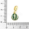 Brass Enamel Fruit European Dangle Charms KK-Z090-08G-02-3