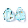 Transparent Spray Painted Glass Charms GLAA-T016-36-H02-2