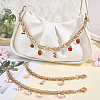 3Pcs 3 Styles Alloy Enamel Flower Cherry Apple Strawberry Charm Alloy Bag Decorative Chains AJEW-CN0006-07-4