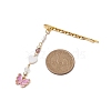 Heart Shell Pearl & Alloy Enamel Butterfly Charm Hair Bobby Pin PHAR-JH00109-3