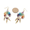 Gemstone Chips Beaded Tree of Life Chandelier Earrings EJEW-JE05152-3